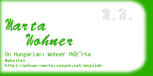 marta wohner business card